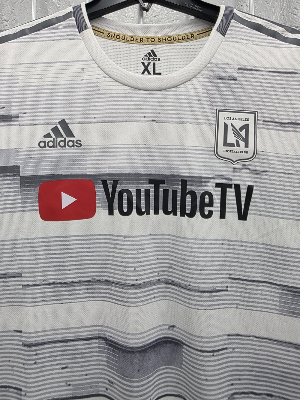 Adidas LAFC White/Gray YouTube TV Men's Soccer Jersey - XL